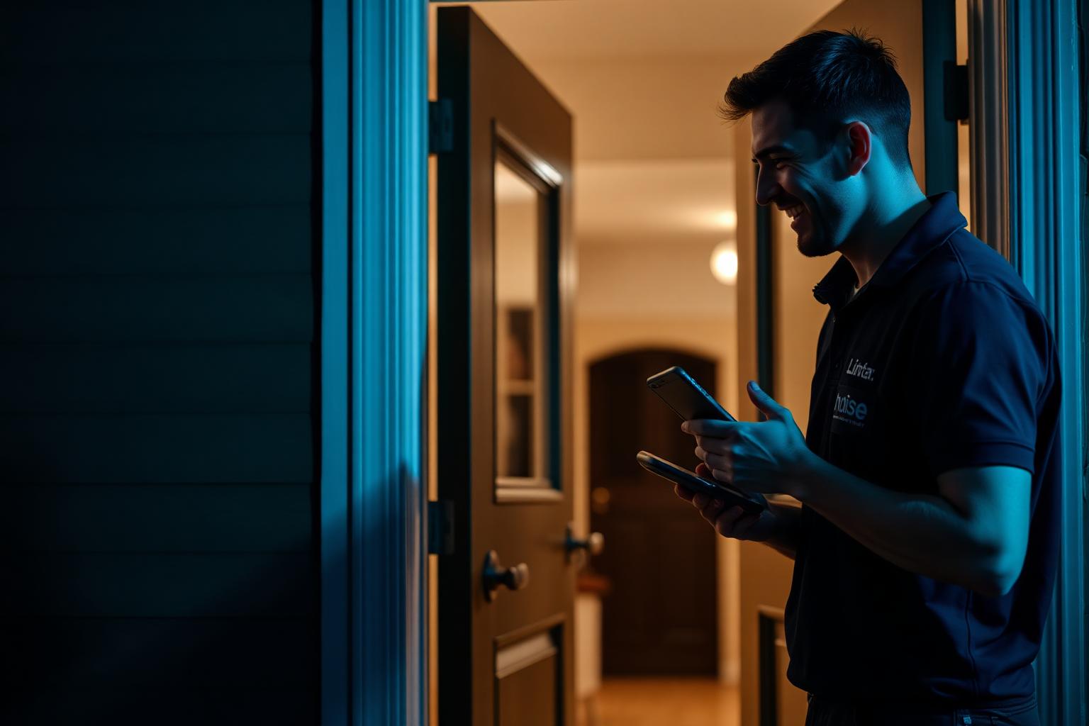 Técnico da DeliveryTec entregando celular reparado a um cliente em Mirassol