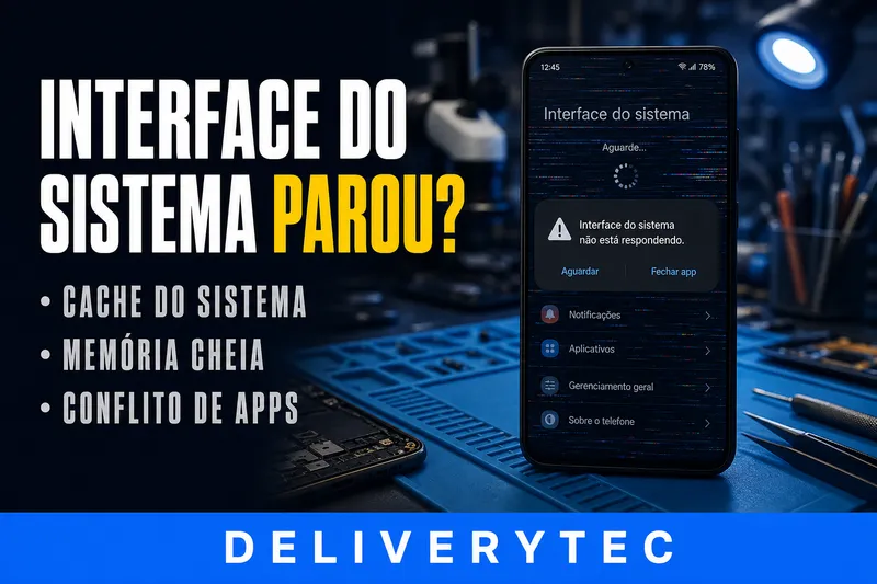 "A Interface do Sistema Não Está Respondendo"? Veja as Principais Causas — ilustração do artigo da Delivery Tec, assistência técnica de celular em São José do Rio Preto