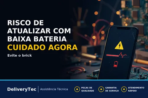 Atualizar o Celular com Pouca Bateria? Saiba por que Ele Pode 'Morrer' — ilustração do artigo da Delivery Tec, assistência técnica de celular em São José do Rio Preto