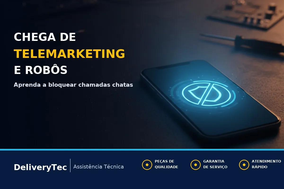 Como Bloquear Ligações de Telemarketing e Robôs no Celular — ilustração do artigo da Delivery Tec, assistência técnica de celular em São José do Rio Preto
