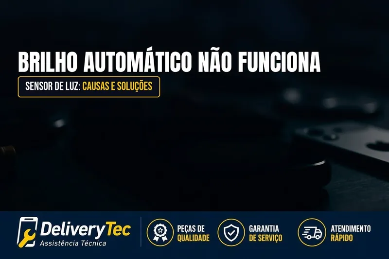 Brilho automático do celular não funciona? Veja como resolver — ilustração do artigo da Delivery Tec, assistência técnica de celular em São José do Rio Preto