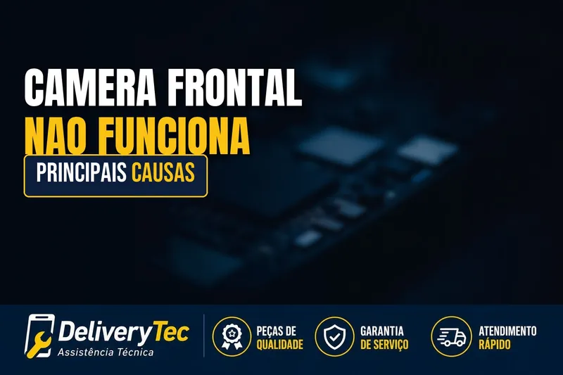Câmera frontal do celular não funciona? Veja as principais causas — ilustração do artigo da Delivery Tec, assistência técnica de celular em São José do Rio Preto