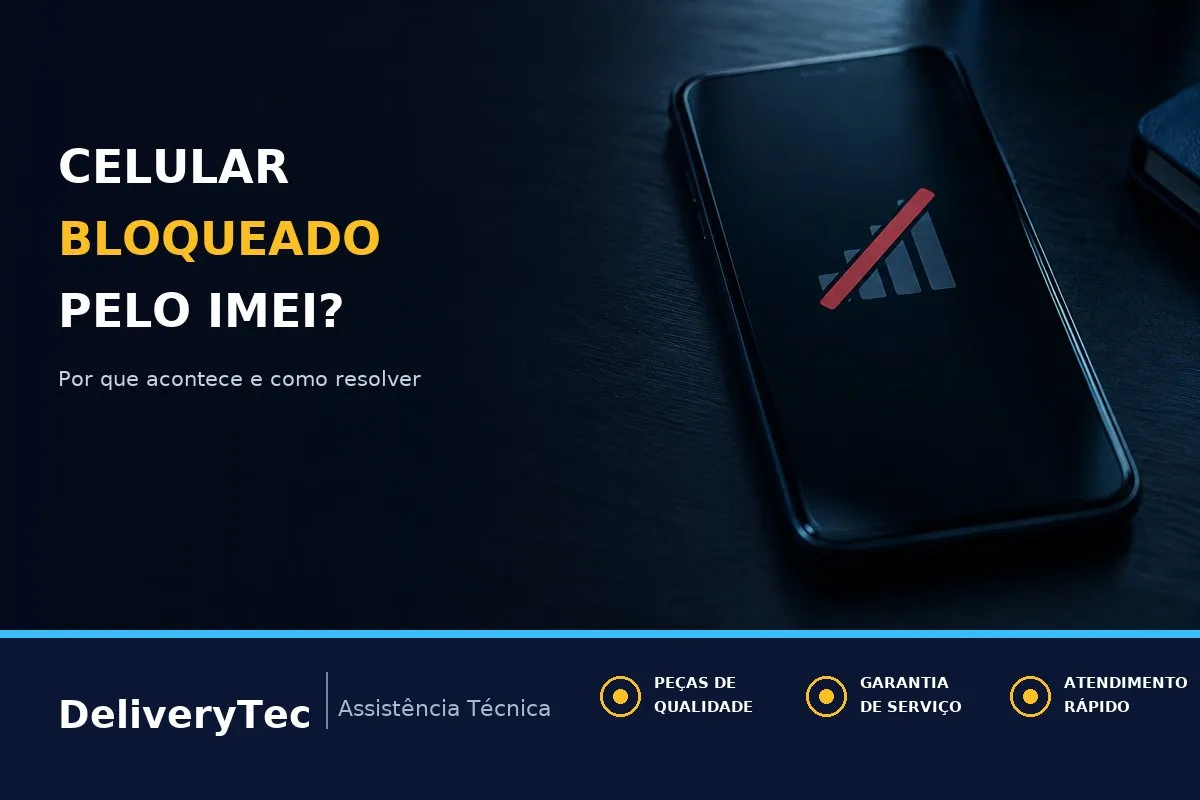 Celular Bloqueado pelo IMEI Sem Motivo? Entenda Quando Isso Acontece e o que Fazer — ilustração do artigo da Delivery Tec, assistência técnica de celular em São José do Rio Preto