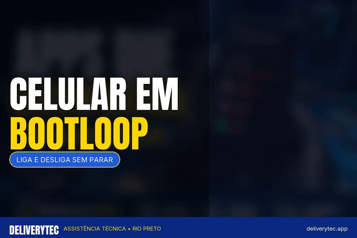 Celular entrou em bootloop? Saiba por que ele fica ligando e desligando — ilustração do artigo da Delivery Tec, assistência técnica de celular em São José do Rio Preto