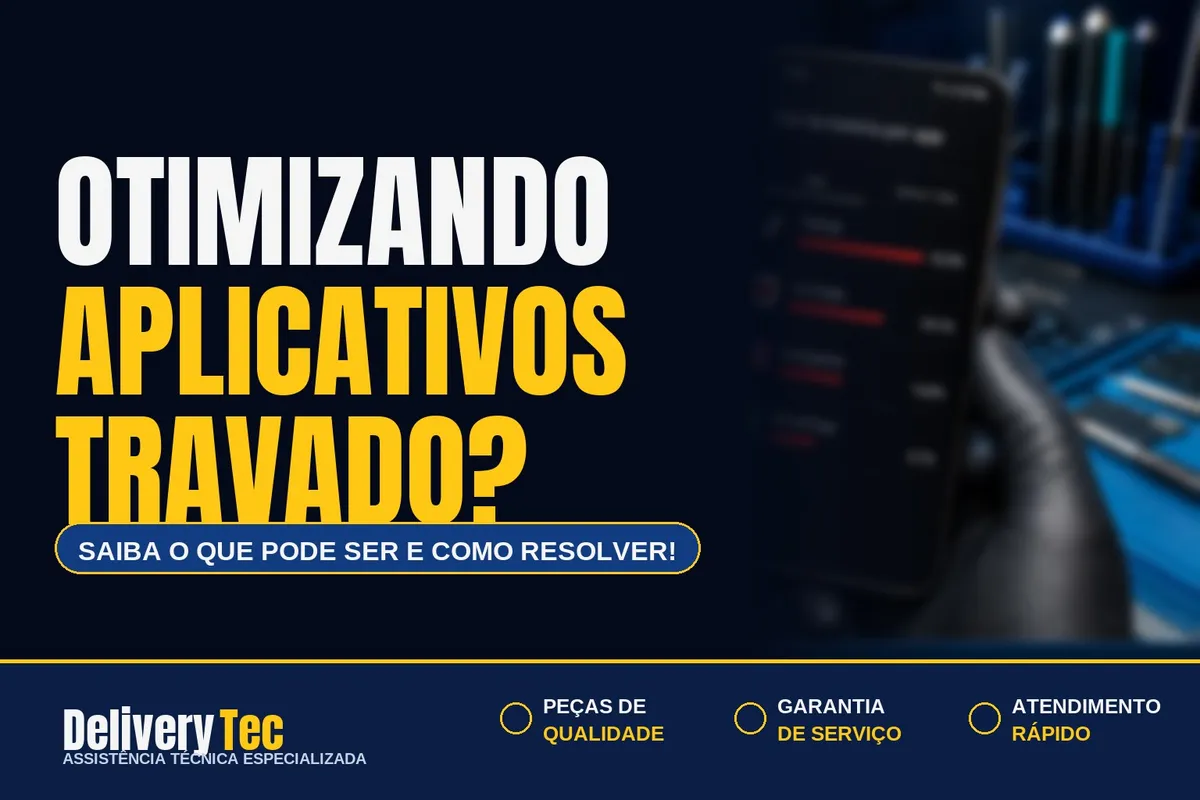 Celular fica otimizado por muito tempo? Saiba o que pode ser — ilustração do artigo da Delivery Tec, assistência técnica de celular em São José do Rio Preto