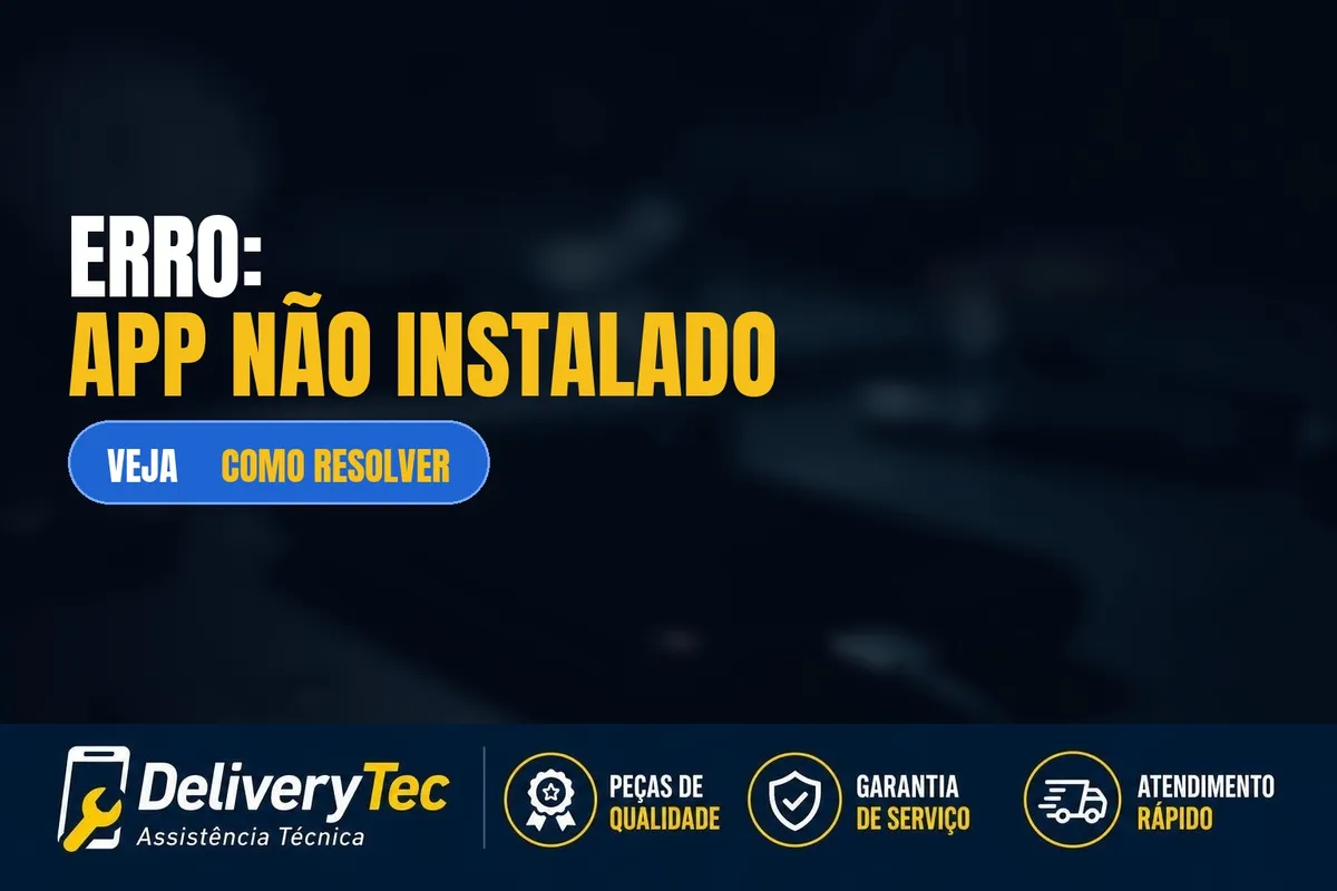 "Aplicativo não instalado": por que aparece e como corrigir — ilustração do artigo da Delivery Tec, assistência técnica de celular em São José do Rio Preto