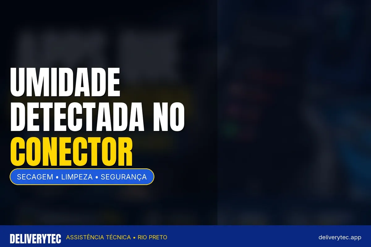 "Umidade detectada" e não carrega? O que fazer e o que evitar — ilustração do artigo da Delivery Tec, assistência técnica de celular em São José do Rio Preto