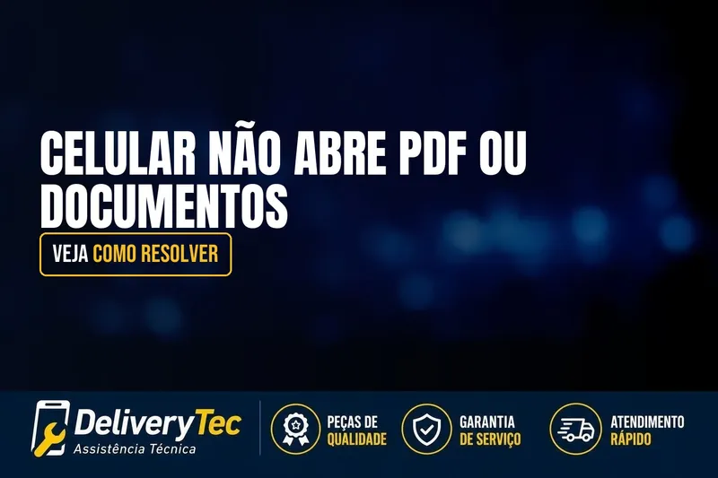 Celular Não Abre PDF ou Documentos? Veja Como Resolver — ilustração do artigo da Delivery Tec, assistência técnica de celular em São José do Rio Preto
