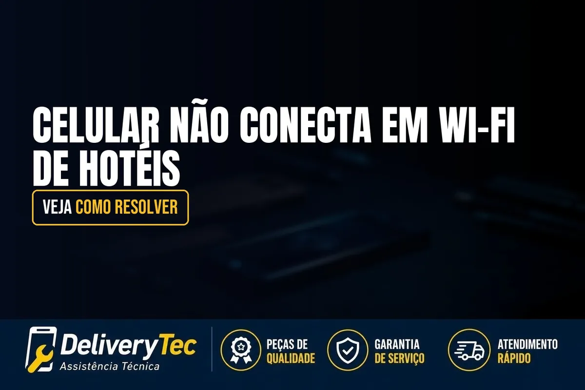 Celular Não Conecta em Wi-Fi de Hotéis? Veja Como Resolver — ilustração do artigo da Delivery Tec, assistência técnica de celular em São José do Rio Preto