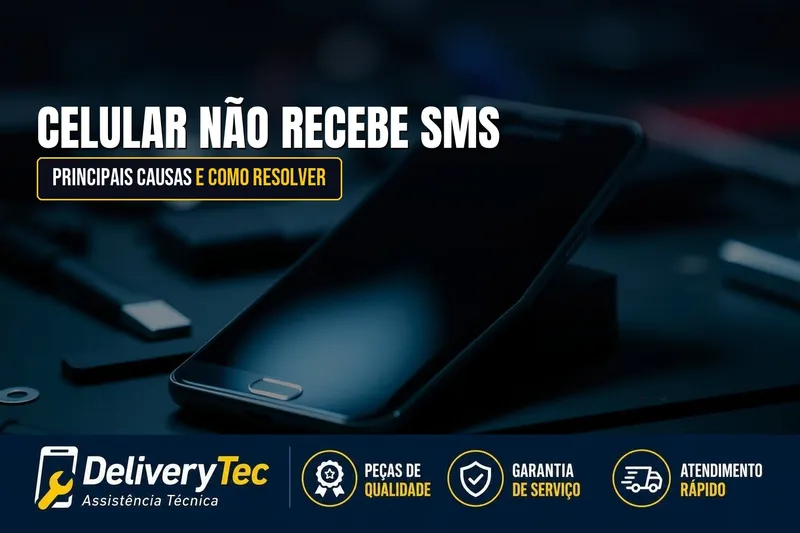 Celular não recebe SMS? Veja as principais causas e como resolver — ilustração do artigo da Delivery Tec, assistência técnica de celular em São José do Rio Preto