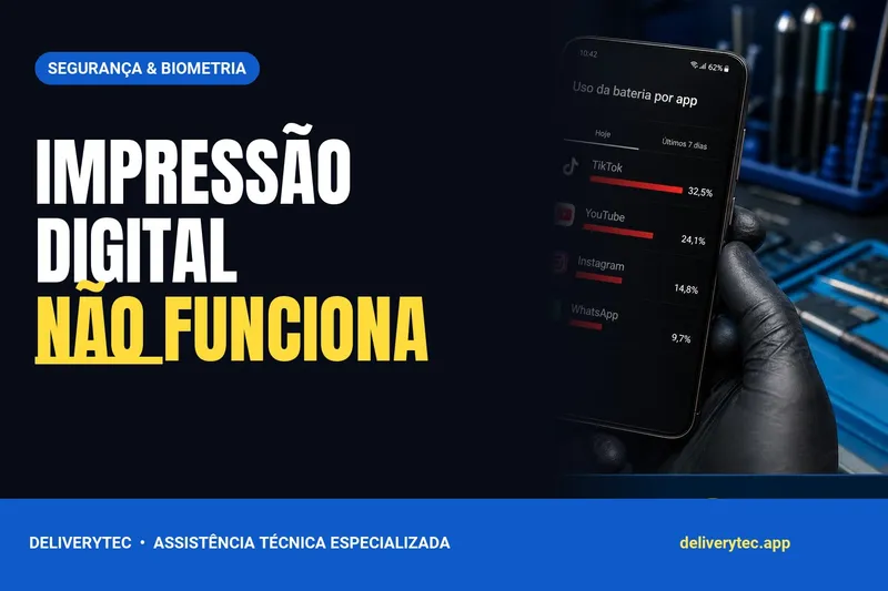 Celular não reconhece a impressão digital? Veja o que pode ser — ilustração do artigo da Delivery Tec, assistência técnica de celular em São José do Rio Preto