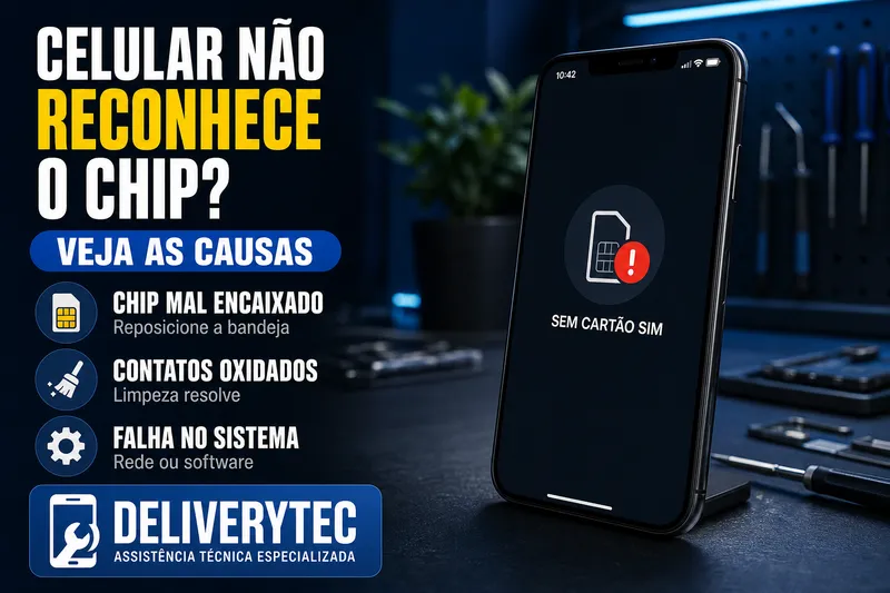 Celular Não Reconhece o Chip? Veja as Causas — ilustração do artigo da Delivery Tec, assistência técnica de celular em São José do Rio Preto
