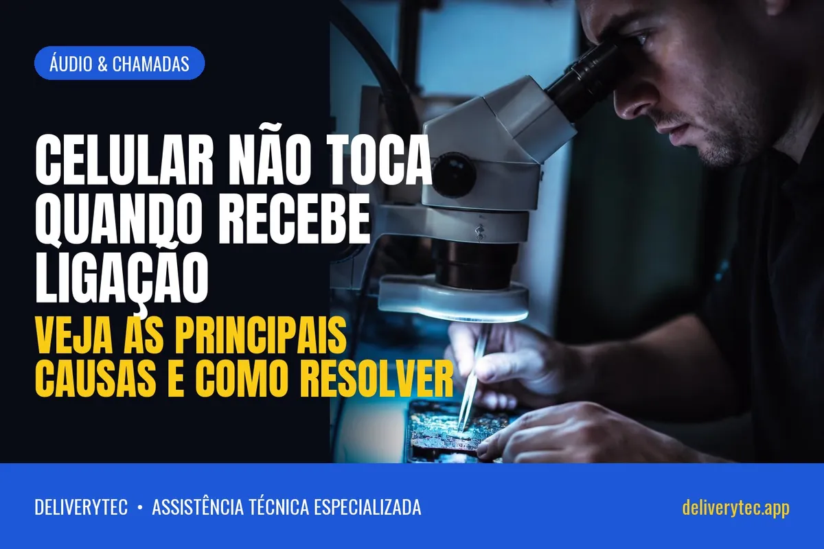 Celular não toca quando recebe ligação? Veja as principais causas e como resolver — ilustração do artigo da Delivery Tec, assistência técnica de celular em São José do Rio Preto