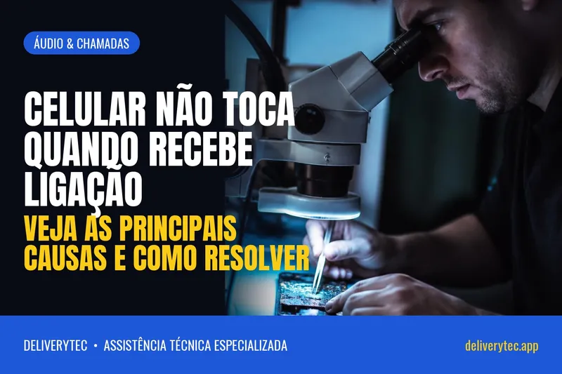 Celular não toca quando recebe ligação? Veja as principais causas e como resolver — ilustração do artigo da Delivery Tec, assistência técnica de celular em São José do Rio Preto