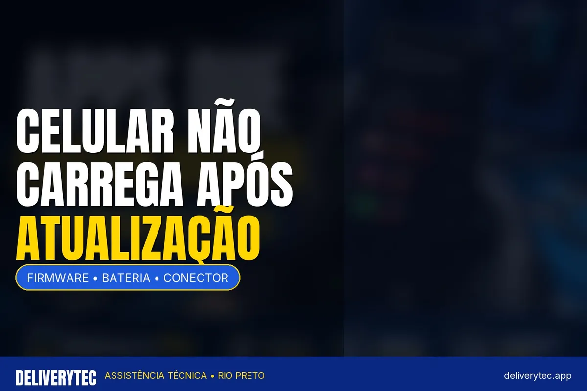 Celular parou de carregar depois da atualização? Veja o que pode ser — ilustração do artigo da Delivery Tec, assistência técnica de celular em São José do Rio Preto