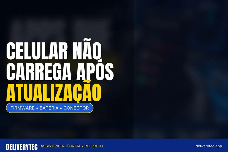 Celular parou de carregar depois da atualização? Veja o que pode ser — ilustração do artigo da Delivery Tec, assistência técnica de celular em São José do Rio Preto