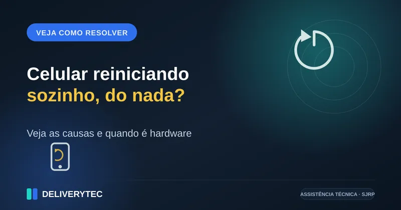 Celular Reiniciando Sozinho? Veja as Causas e Quando é Hardware — ilustração do artigo da Delivery Tec, assistência técnica de celular em São José do Rio Preto
