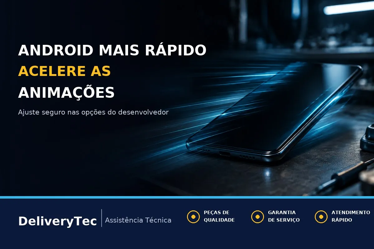 Como Acelerar as Animações do Android nas Opções do Desenvolvedor — ilustração do artigo da Delivery Tec, assistência técnica de celular em São José do Rio Preto