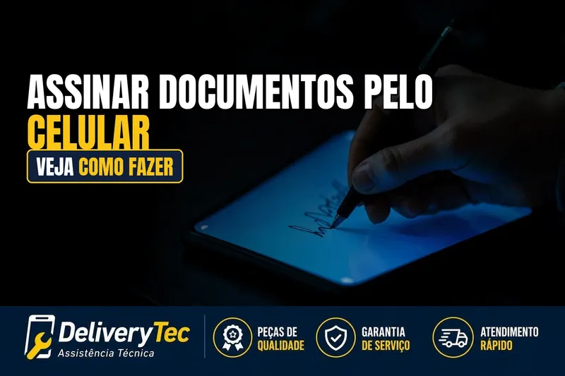Como Assinar Documentos pelo Celular sem Precisar Imprimir — ilustração do artigo da Delivery Tec, assistência técnica de celular em São José do Rio Preto
