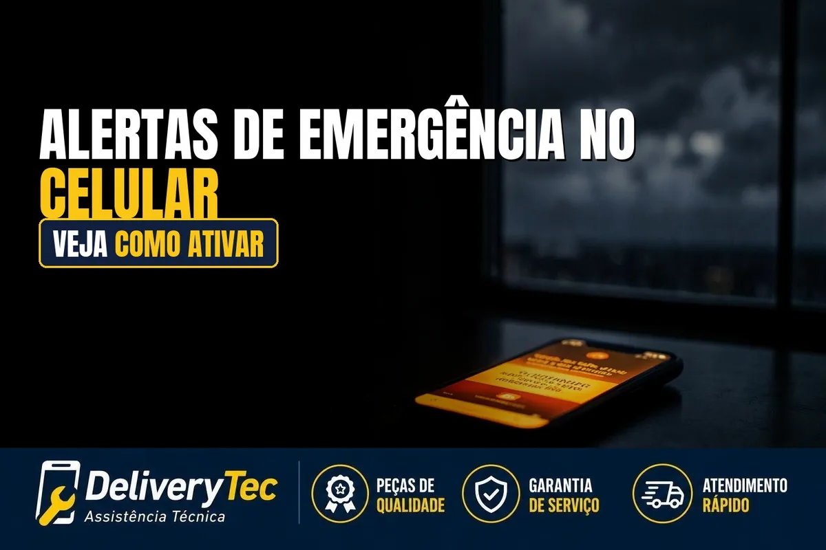 Como Ativar ou Desativar os Alertas de Emergência no Celular — ilustração do artigo da Delivery Tec, assistência técnica de celular em São José do Rio Preto