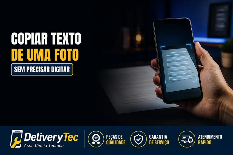 Como Copiar Texto de uma Foto sem Precisar Digitar — ilustração do artigo da Delivery Tec, assistência técnica de celular em São José do Rio Preto