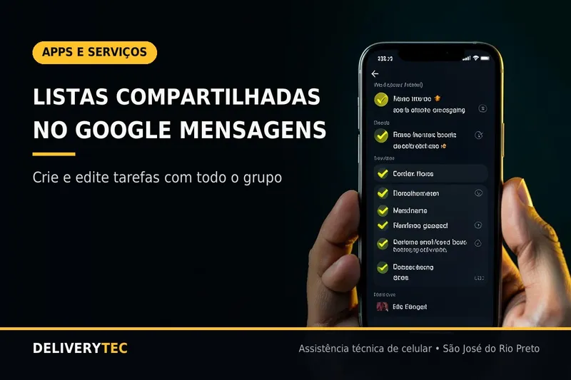 Como Criar Listas Compartilhadas Direto no Google Mensagens — ilustração do artigo da Delivery Tec, assistência técnica de celular em São José do Rio Preto