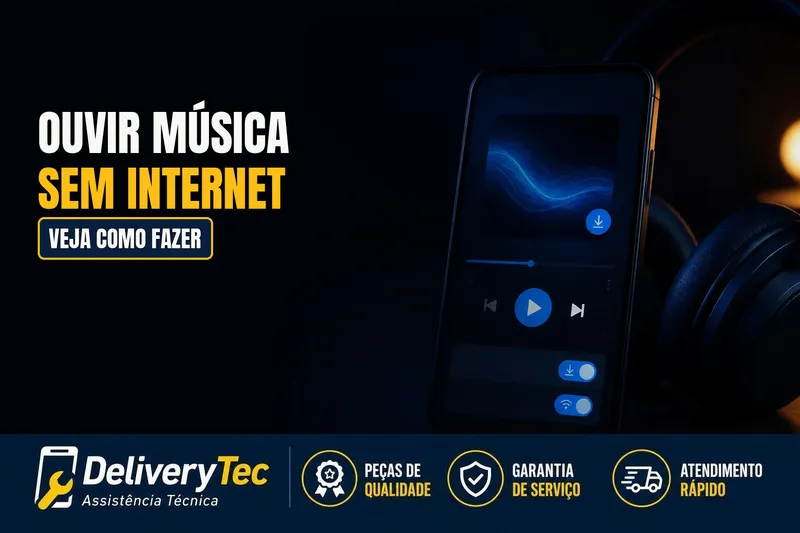 Como Ouvir Música Offline no Celular sem Gastar Internet — ilustração do artigo da Delivery Tec, assistência técnica de celular em São José do Rio Preto