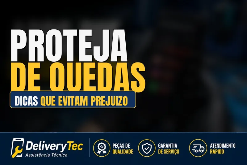Como proteger o celular de quedas: dicas que evitam prejuízo — ilustração do artigo da Delivery Tec, assistência técnica de celular em São José do Rio Preto