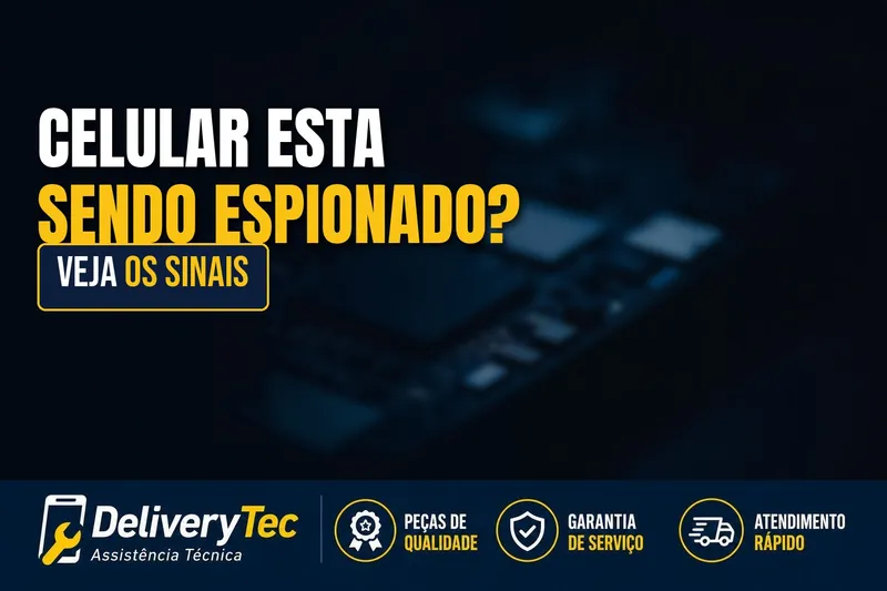 Como saber se o celular está sendo espionado? Veja os sinais — ilustração do artigo da Delivery Tec, assistência técnica de celular em São José do Rio Preto