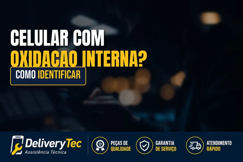 Como saber se o celular tem oxidação por dano de líquido — ilustração do artigo da Delivery Tec, assistência técnica de celular em São José do Rio Preto