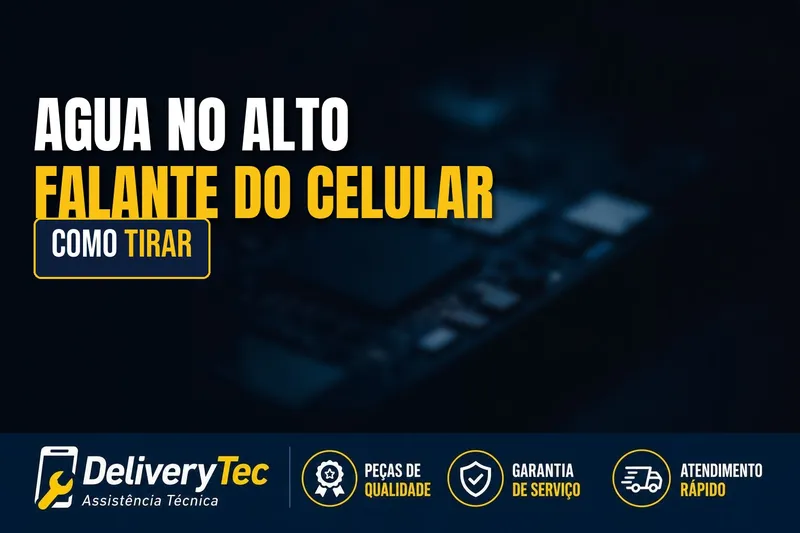 Como tirar água do alto-falante do celular com segurança — ilustração do artigo da Delivery Tec, assistência técnica de celular em São José do Rio Preto