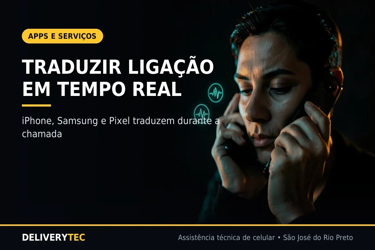 Como Traduzir uma Ligação em Tempo Real pelo Celular — ilustração do artigo da Delivery Tec, assistência técnica de celular em São José do Rio Preto