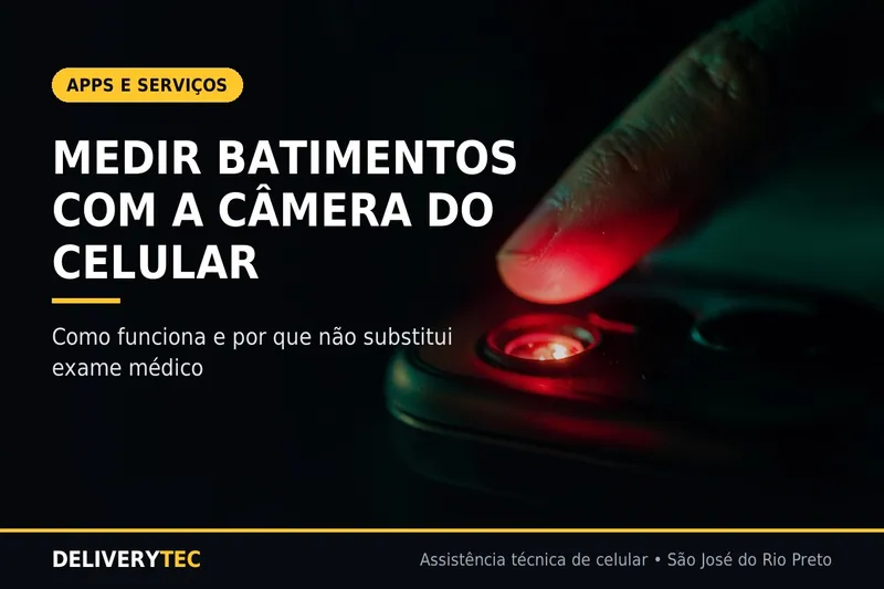 Como Usar a Câmera do Celular para Medir Batimentos Cardíacos — ilustração do artigo da Delivery Tec, assistência técnica de celular em São José do Rio Preto