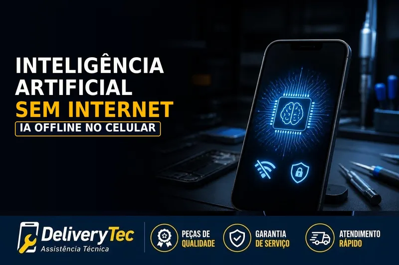 Como Usar Inteligência Artificial no Celular sem Precisar de Internet — ilustração do artigo da Delivery Tec, assistência técnica de celular em São José do Rio Preto