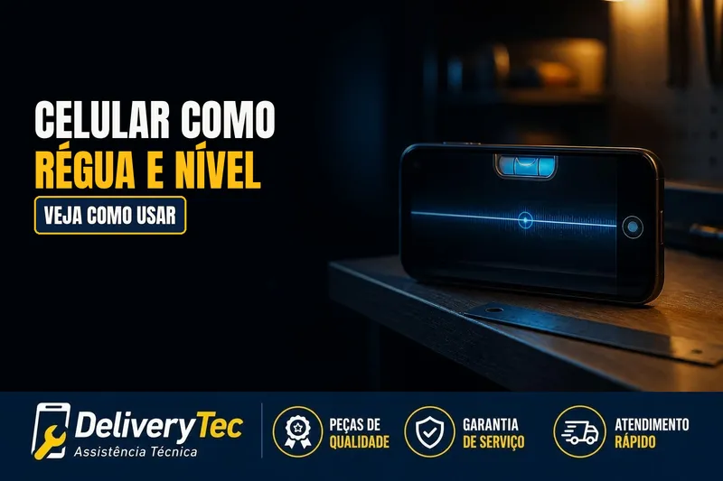 Como Usar o Celular como Régua e Nível Digital — ilustração do artigo da Delivery Tec, assistência técnica de celular em São José do Rio Preto