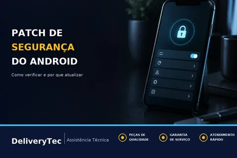 Como Ver o Nível de Segurança (Patch Mensal) do Seu Android e Por que Ele Importa — ilustração do artigo da Delivery Tec, assistência técnica de celular em São José do Rio Preto