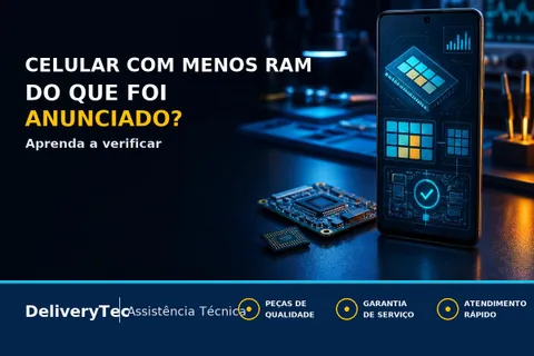 Comprou um Celular com Menos RAM do que Foi Anunciado? Veja Como Verificar — ilustração do artigo da Delivery Tec, assistência técnica de celular em São José do Rio Preto