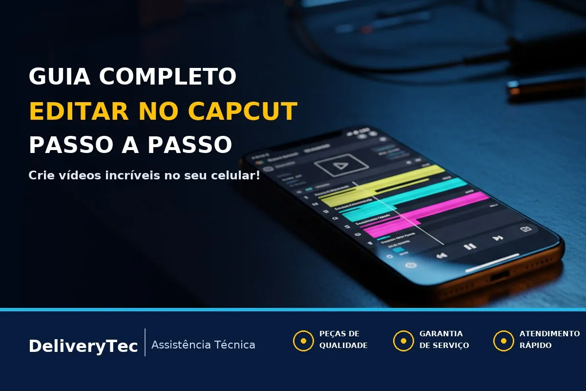 Como Editar Vídeos no Celular com o CapCut: Guia para Iniciantes — ilustração do artigo da Delivery Tec, assistência técnica de celular em São José do Rio Preto