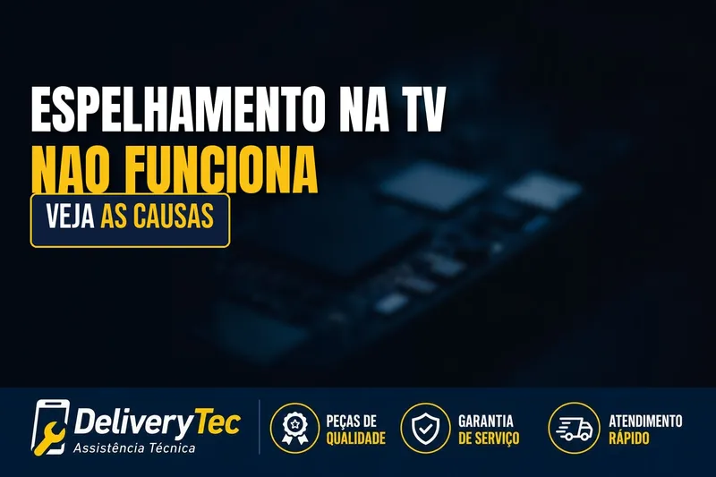 Espelhamento do celular na TV não funciona? Veja as causas — ilustração do artigo da Delivery Tec, assistência técnica de celular em São José do Rio Preto