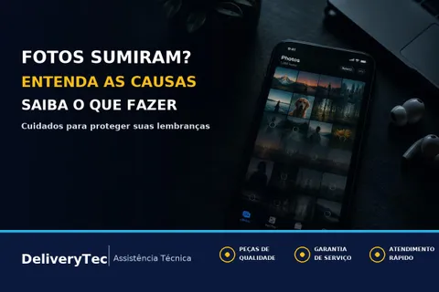 Fotos somem da galeria do celular? Entenda as causas — ilustração do artigo da Delivery Tec, assistência técnica de celular em São José do Rio Preto