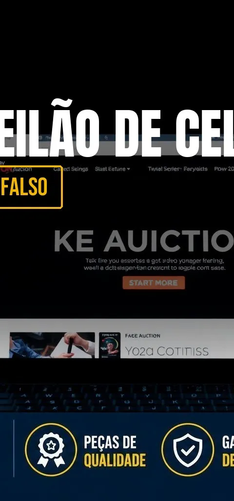 Golpe do Leilão de Celular: Como Identificar um Site Falso Antes de Pagar — ilustração do artigo da Delivery Tec, assistência técnica de celular em São José do Rio Preto