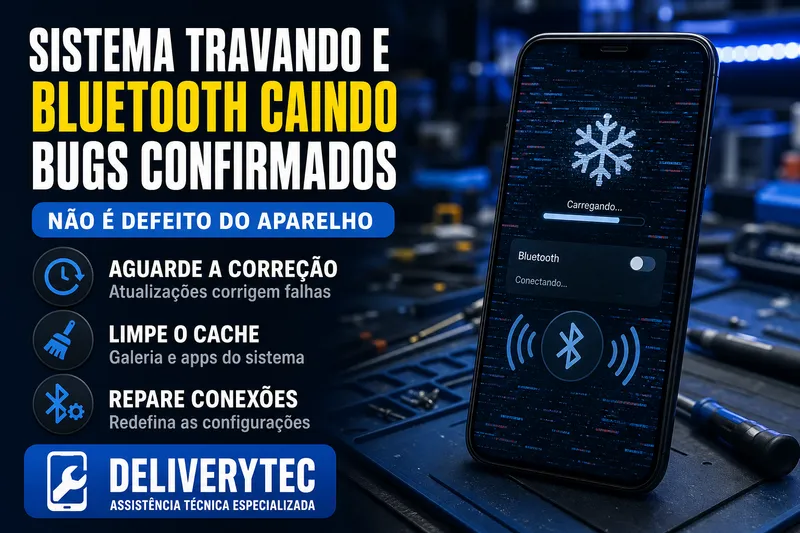 HyperOS Travando, Bluetooth Caindo ou Áudio Cortando? Xiaomi Confirma Bugs — ilustração do artigo da Delivery Tec, assistência técnica de celular em São José do Rio Preto
