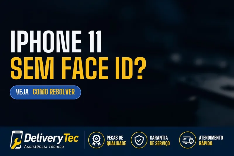 iPhone 11 não reconhece o Face ID? Veja as principais causas e como resolver — ilustração do artigo da Delivery Tec, assistência técnica de celular em São José do Rio Preto