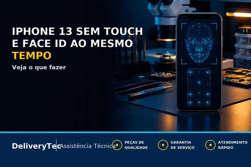 iPhone 13 Perdeu o Touch e o Face ID ao Mesmo Tempo, Sem Motivo Aparente? Veja o que Fazer — ilustração do artigo da Delivery Tec, assistência técnica de celular em São José do Rio Preto