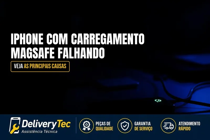 iPhone com Carregamento MagSafe Falhando? Veja as Principais Causas — ilustração do artigo da Delivery Tec, assistência técnica de celular em São José do Rio Preto
