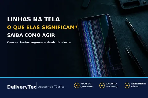 Linhas na tela do celular: o que significam — ilustração do artigo da Delivery Tec, assistência técnica de celular em São José do Rio Preto