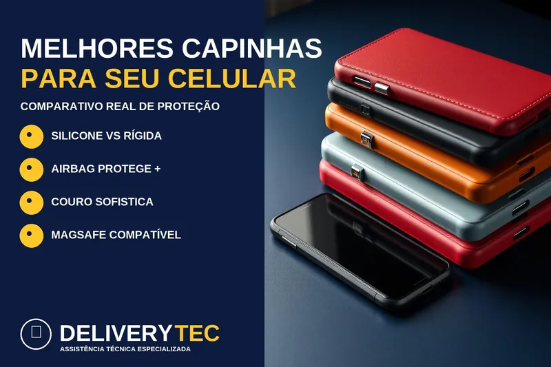 Melhores capinhas para proteger seu celular — ilustração do artigo da Delivery Tec, assistência técnica de celular em São José do Rio Preto