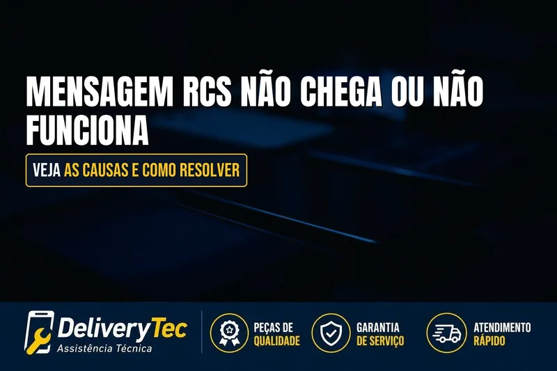Mensagem RCS Não Chega ou Não Funciona? Veja as Causas e Como Resolver — ilustração do artigo da Delivery Tec, assistência técnica de celular em São José do Rio Preto