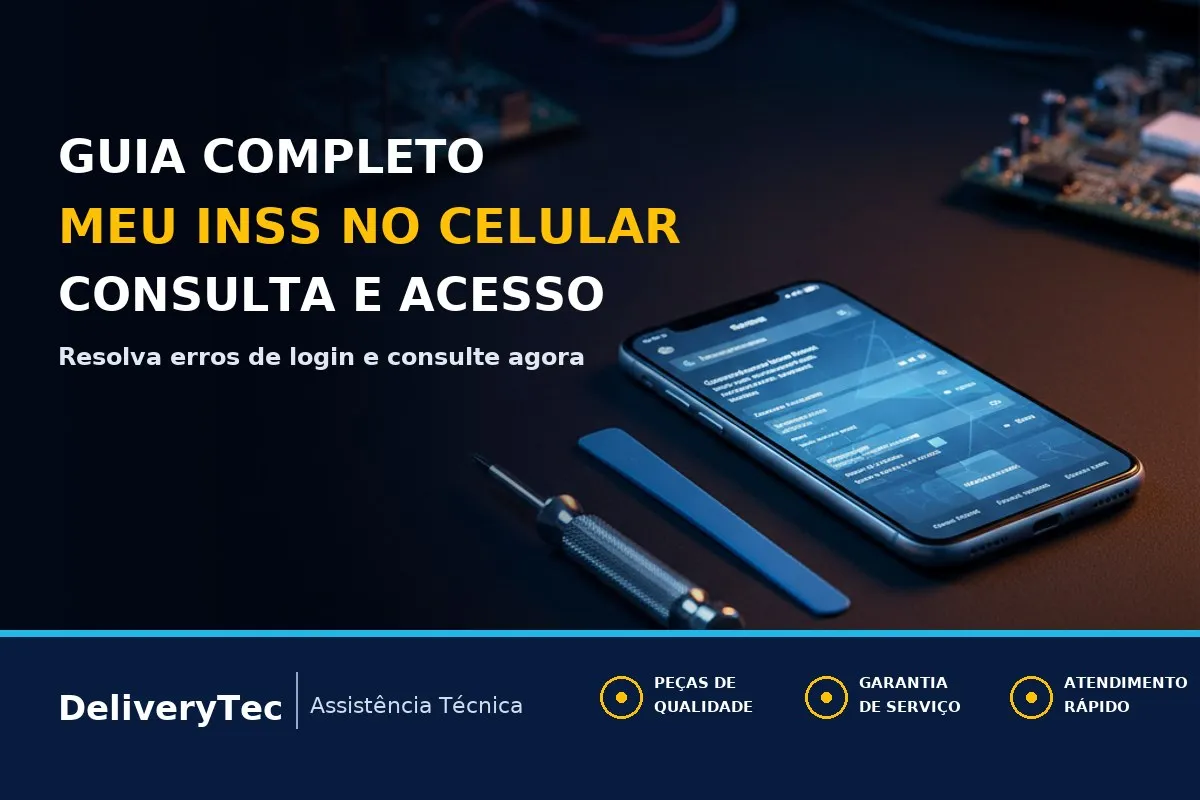 Meu INSS no Celular: Como Acessar, Consultar Benefícios e Resolver Erros de Login — ilustração do artigo da Delivery Tec, assistência técnica de celular em São José do Rio Preto