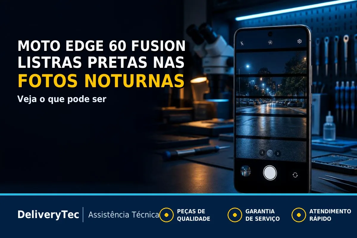 Moto Edge 60 Fusion com Listras Pretas nas Fotos Noturnas? Veja o que Pode Ser — ilustração do artigo da Delivery Tec, assistência técnica de celular em São José do Rio Preto